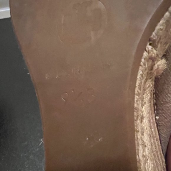 Tory Burch natural linen Canvas Jakie Peep Toe Espadrille in 9.5. - Picture 9 of 12